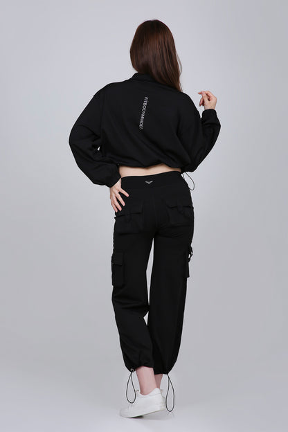 HYBRID CARGO JACKET - BLACK