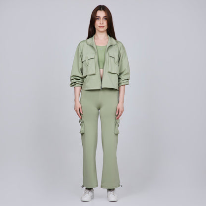 HYBRID CARGO JACKET - SAGE GREEN