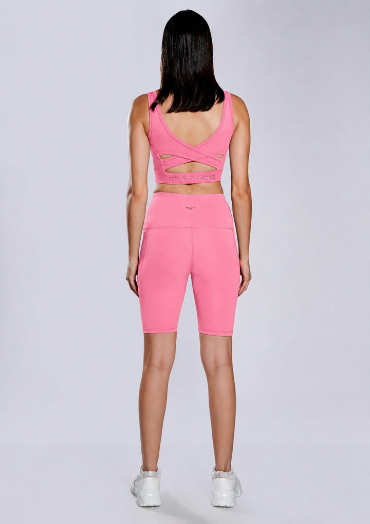 Premium High Waisted Cycling Shorts - Candy Pink