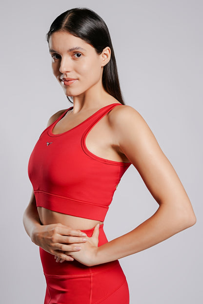 U Shape Premium Sports Bra - Fire Red