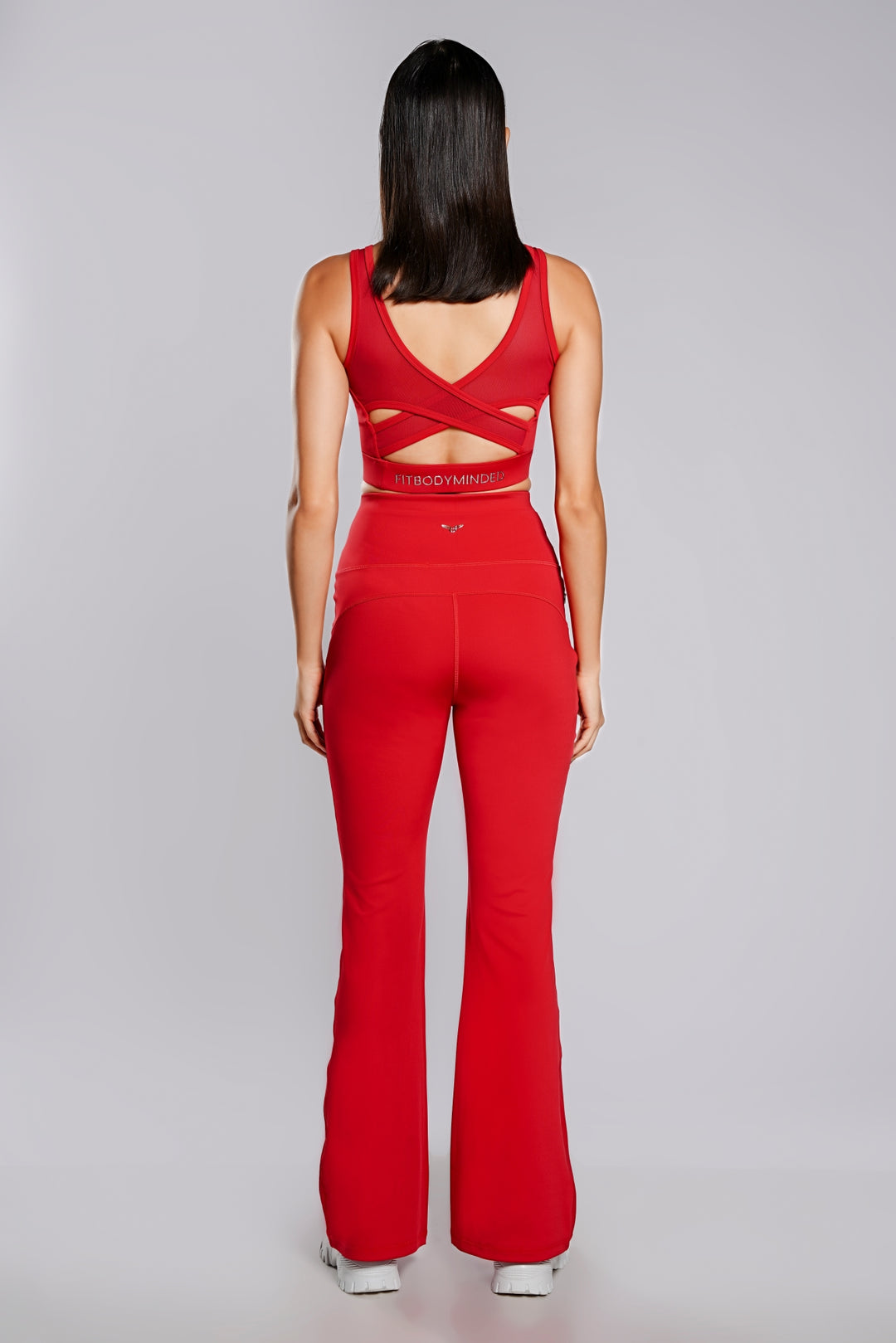 Premium Crossover Sports Bra - Fire Red