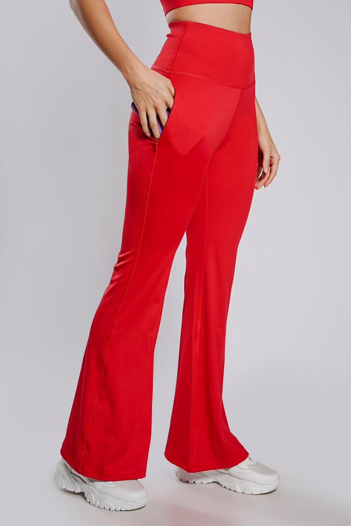 Your Flare Premium Yoga Pants - Fire Red