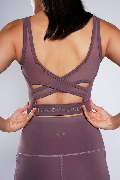 Premium Crossover Sports Bra - Lavender