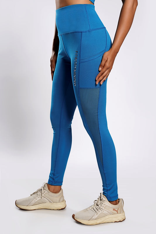 Premium Girl On The Run Mesh Leggings - Bahama Blue