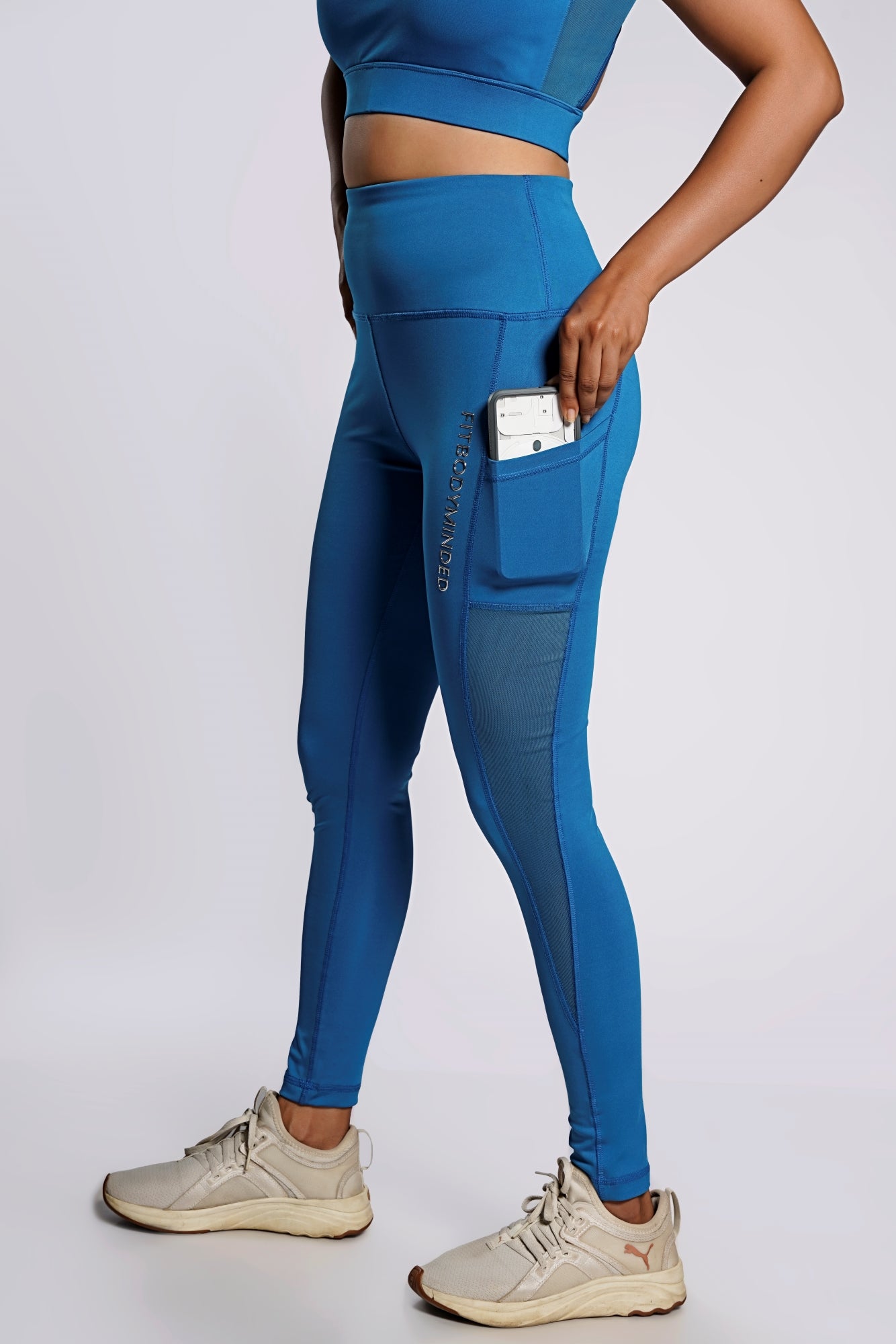 Premium Girl On The Run Mesh Leggings - Bahama Blue