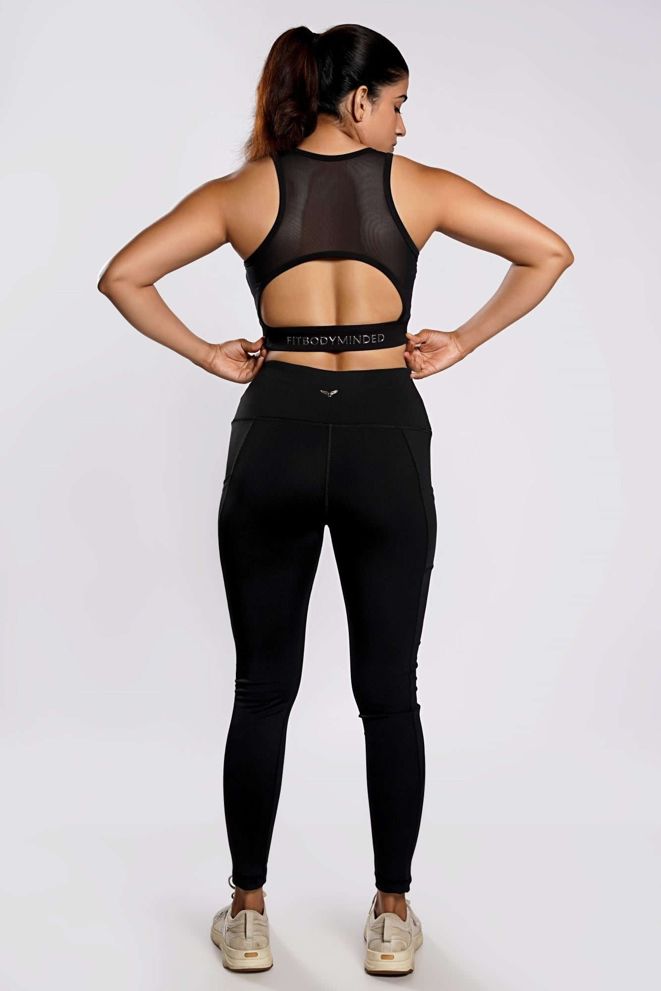 Premium Girl On The Run Mesh Leggings - Black