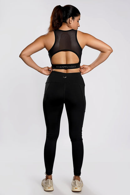 Premium Girl On The Run Mesh Leggings - Black