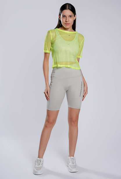 Boxy Mesh Neon Green Tshirt