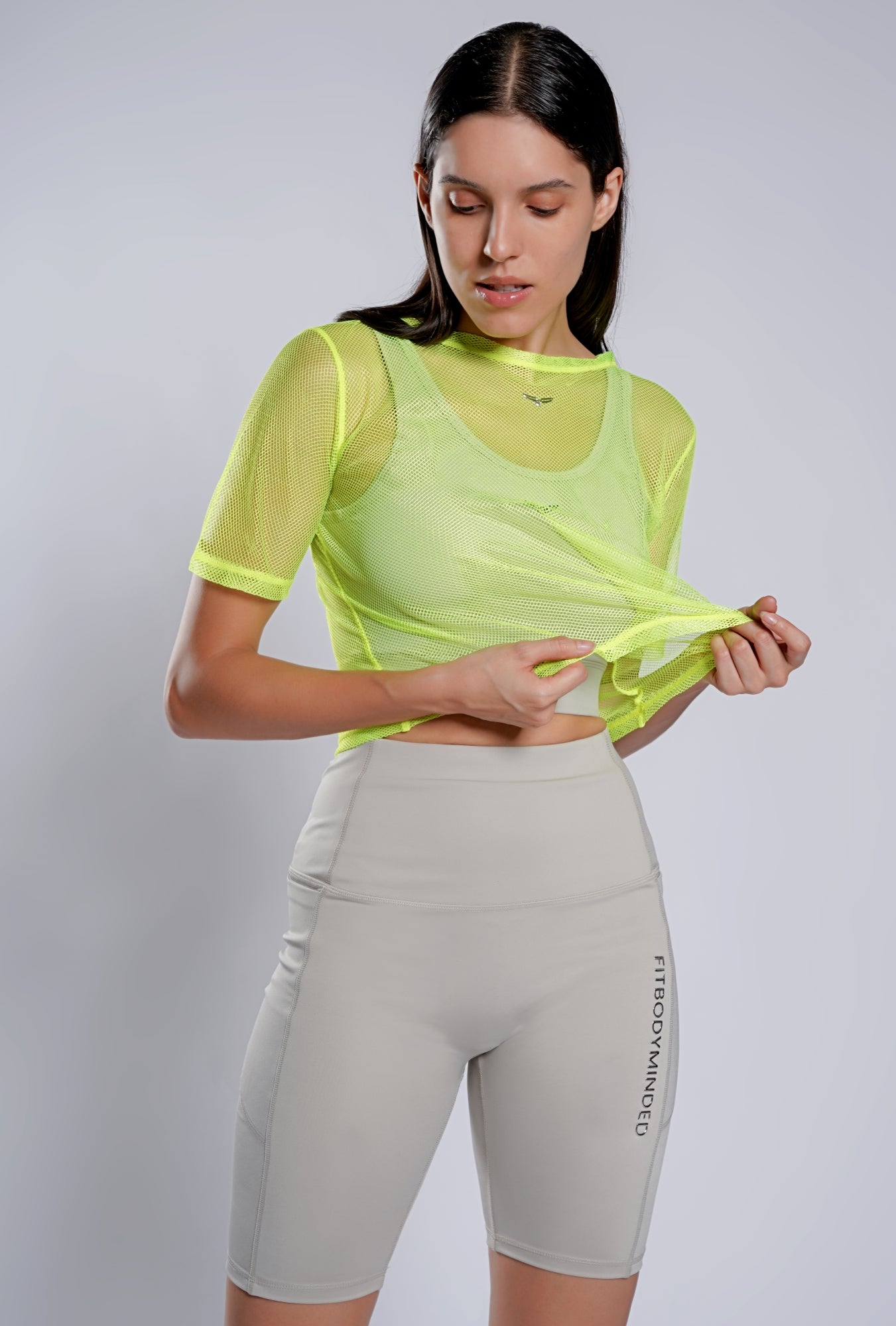 Boxy Mesh Neon Green Tshirt