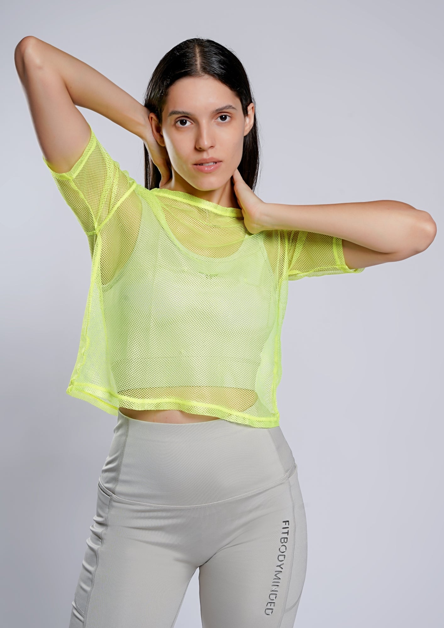 Boxy Mesh Neon Green Tshirt