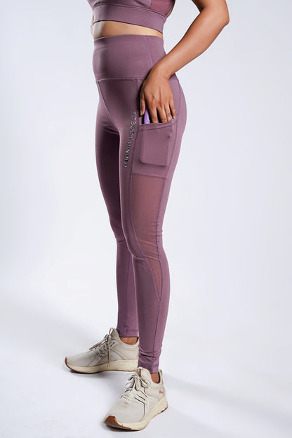 Premium Girl On The Run Mesh Leggings - Lavender