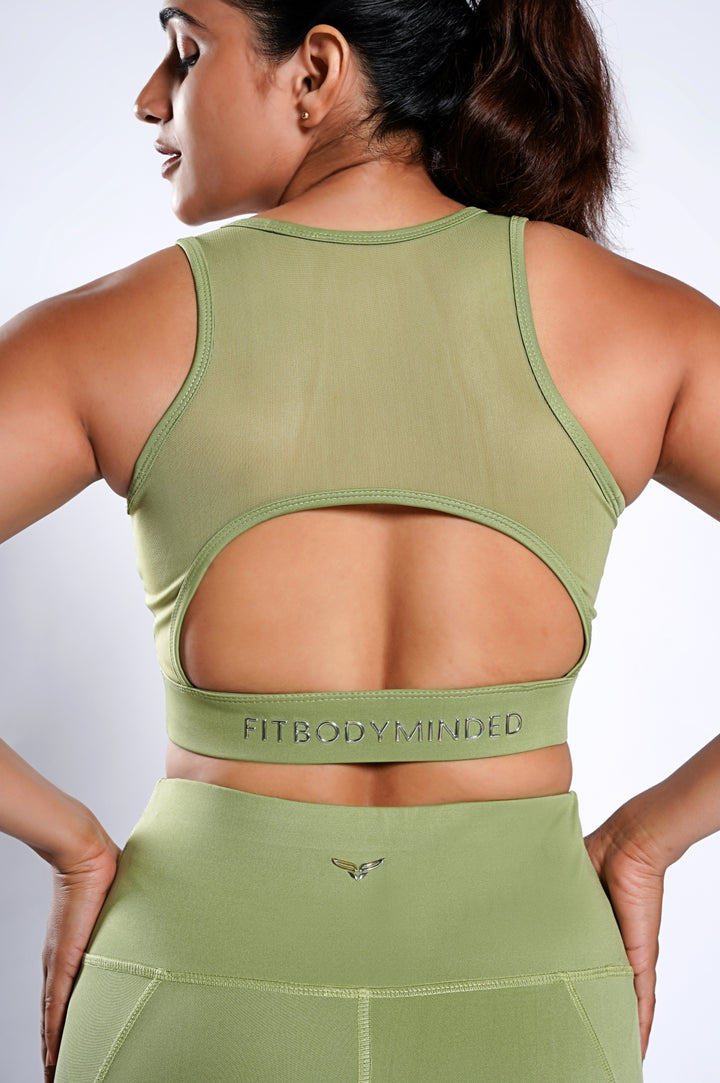 U Shape Premium Sports Bra - MATCHA