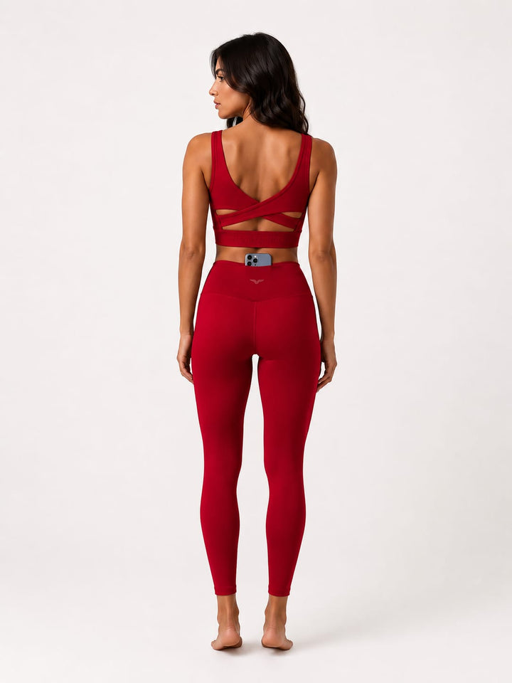 AuraFlex Sculpt Legging - Fire Red