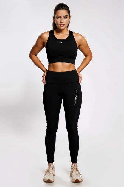 U Shape Premium Sports Bra - Black