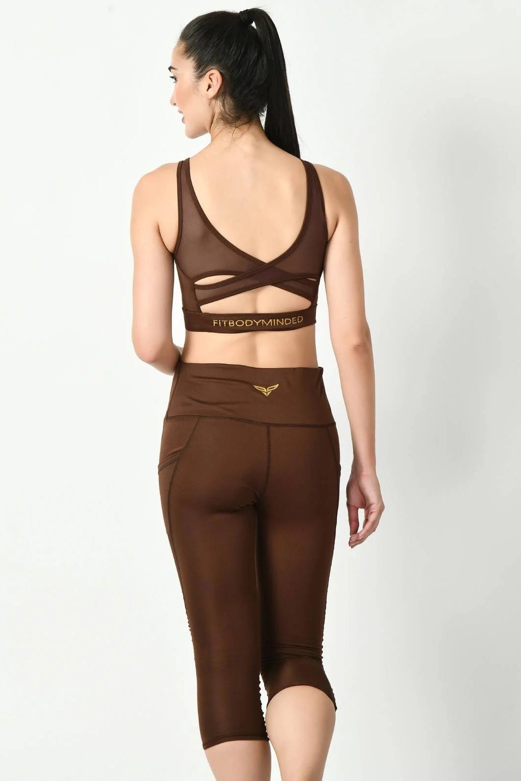 Crossover Coffee Brown Sports Bra (1)