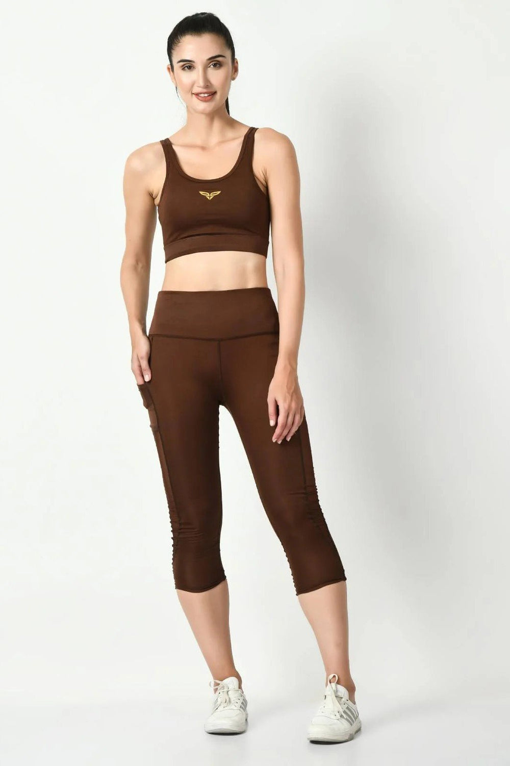 Crossover Coffee Brown Sports Bra (2)