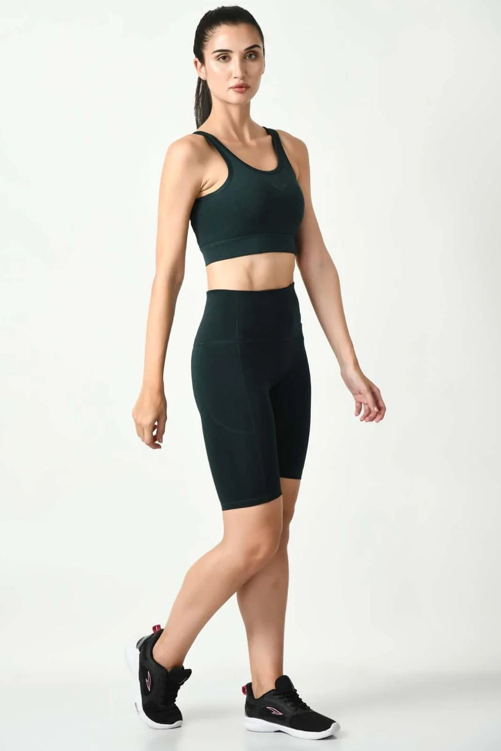 Crossover Dark Green Sports Bra (3)