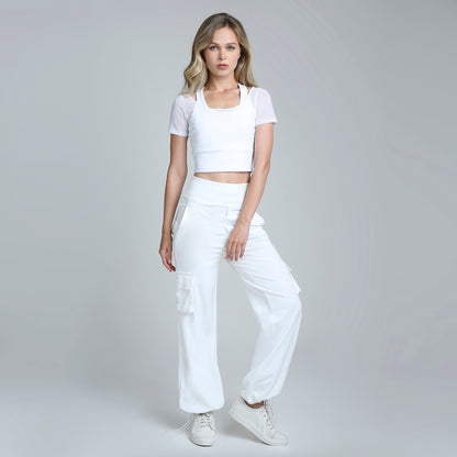 HYBRID MESH WHITE TEE