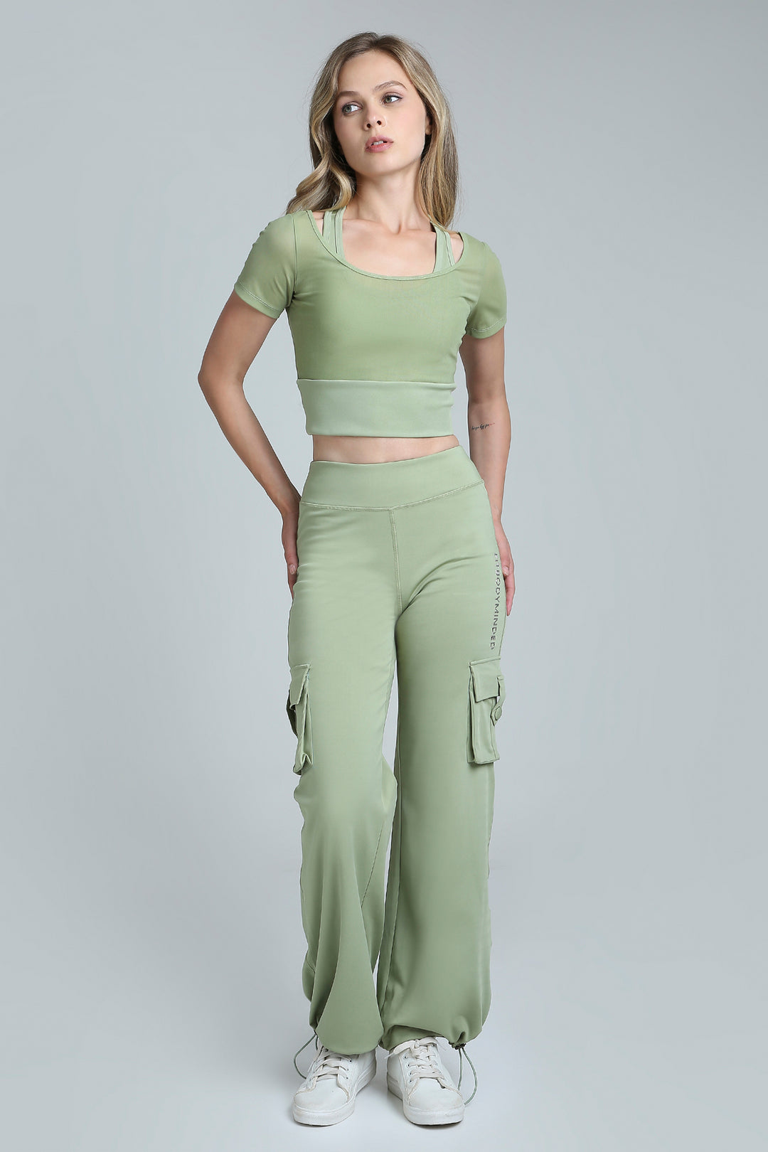 HYBRID MESH T-bra - MATCHA