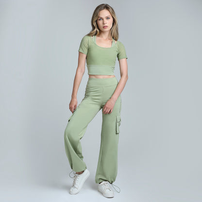 HYBRID MESH SAGE GREEN TEE
