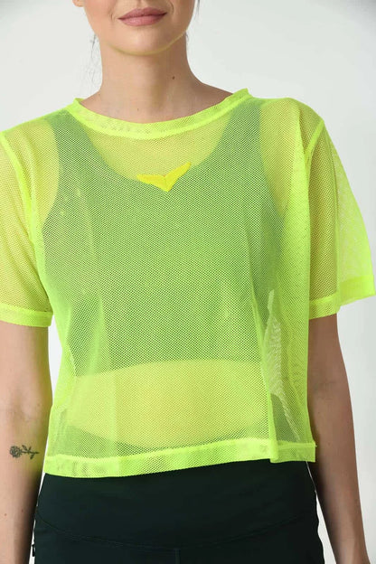 Fitbodyminded Boxy Mesh Tshirt Neon Green (3)