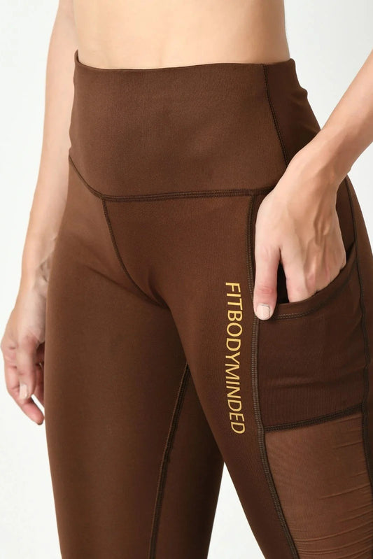 Girl On The Run Mesh Coffee Brown Leggings (1)