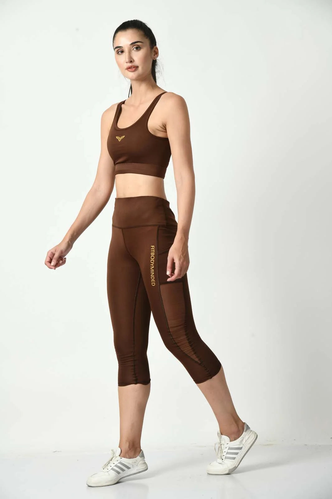 Girl On The Run Mesh Coffee Brown Leggings (5)