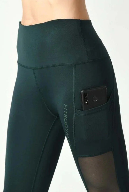 Girl On The Run Mesh Dark Green Leggings (1)