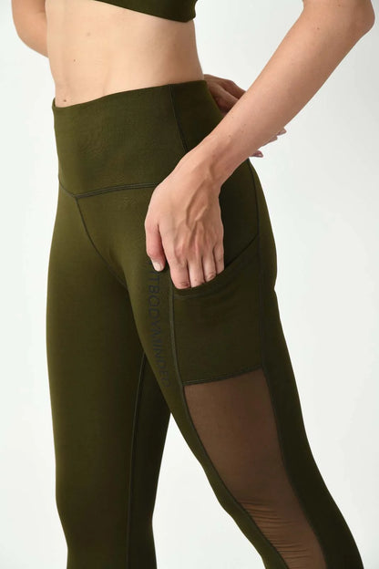 Girl On The Run Mesh Olive Green Leggings (4)