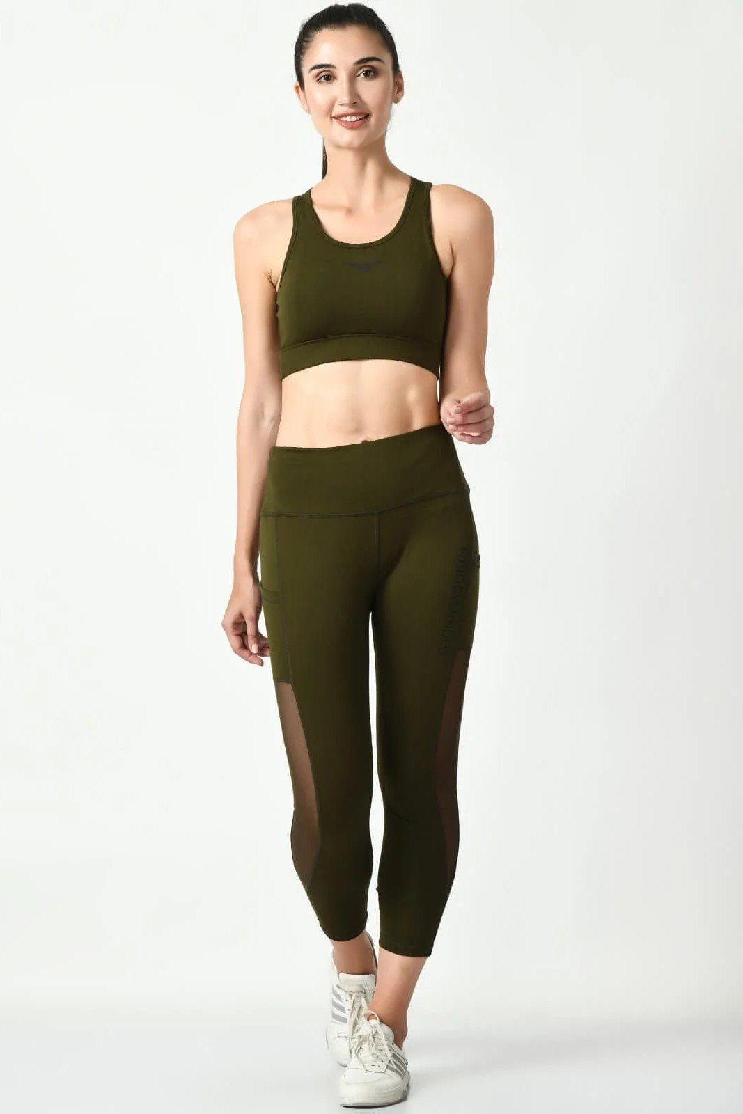 Girl On The Run Mesh Olive Green Leggings (5)