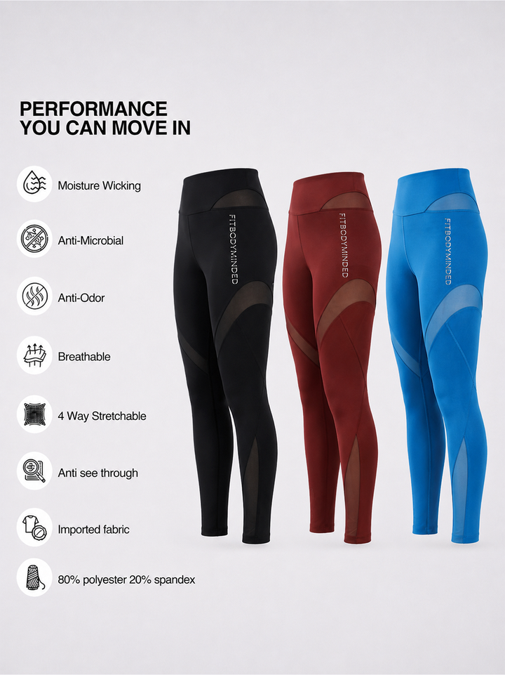 MESH ATTACK Leggings - Deep Red