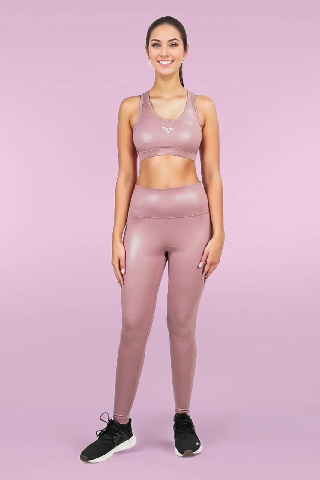 Shimmer Leatherette Pink Bra (2)