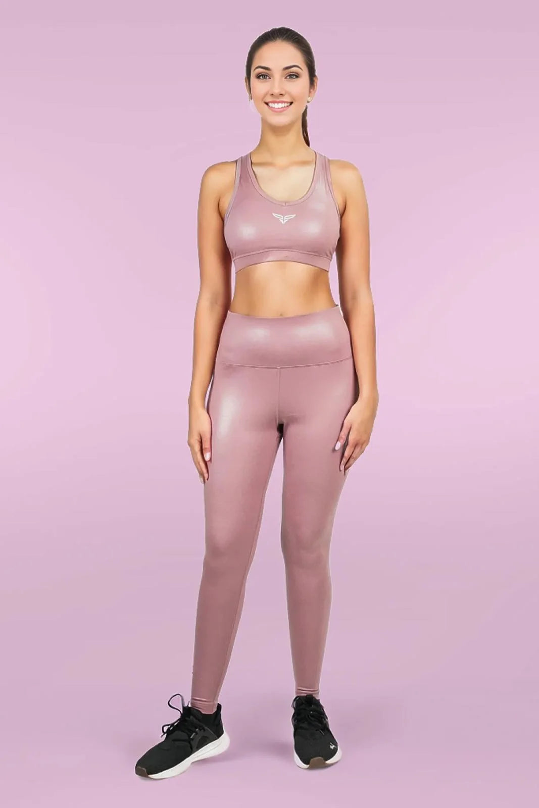 Shimmer Leatherette Pink Leggings (3)