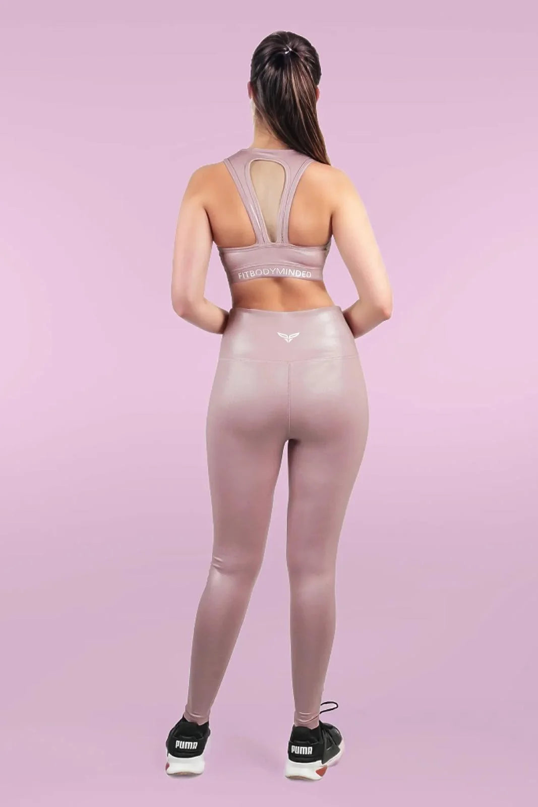 Shimmer Leatherette Pink Leggings (5)