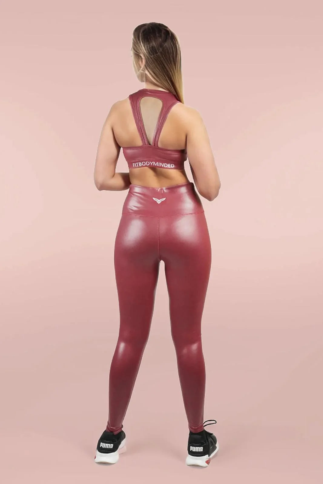 Shimmer Leatherette Red Leggings (2)