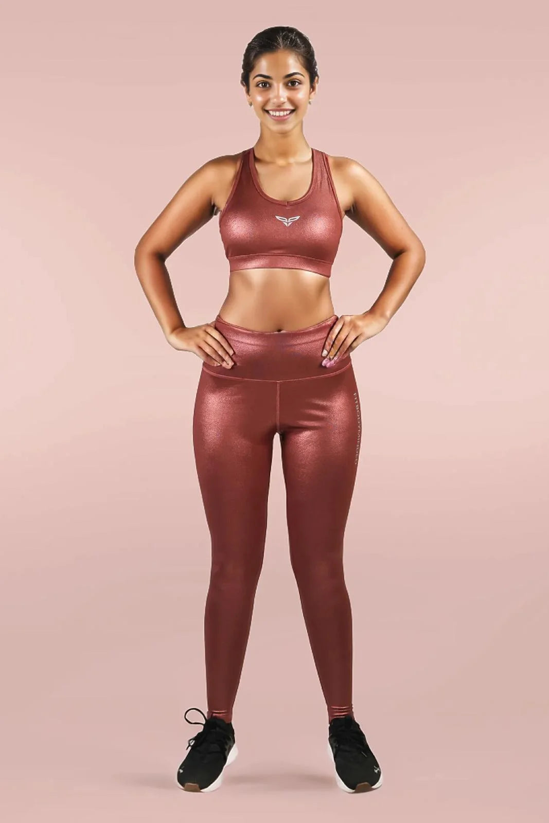 Shimmer Rose Gold Leggings (3)