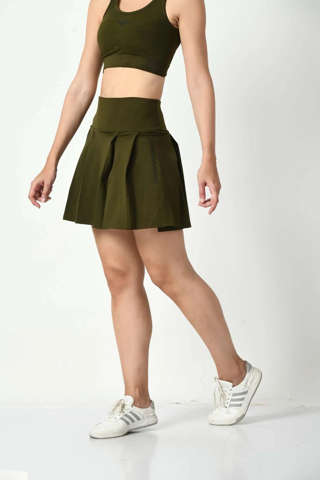 The Ideal Fusion Olive Green Skort (3)