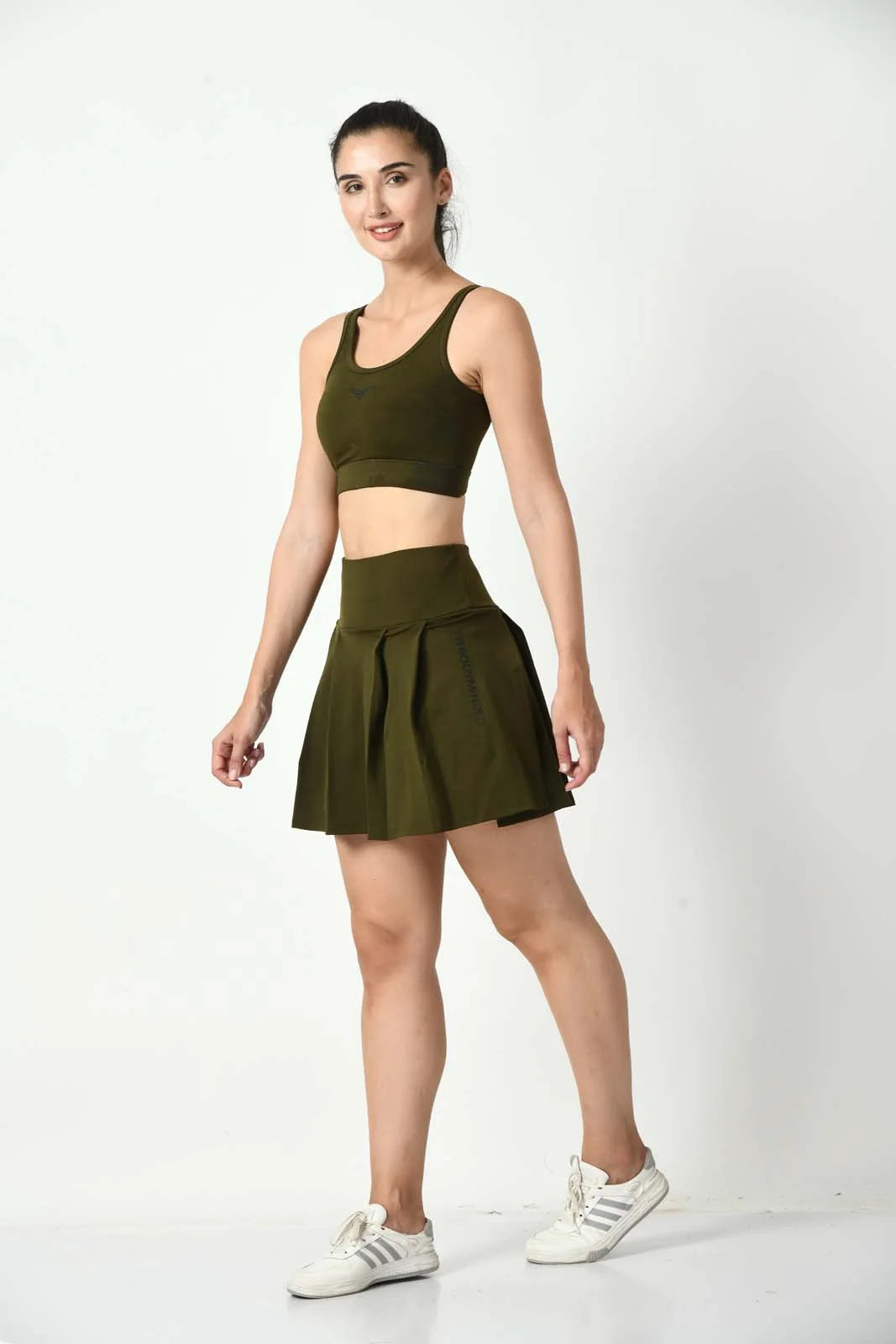 The Ideal Fusion Olive Green Skort (5)