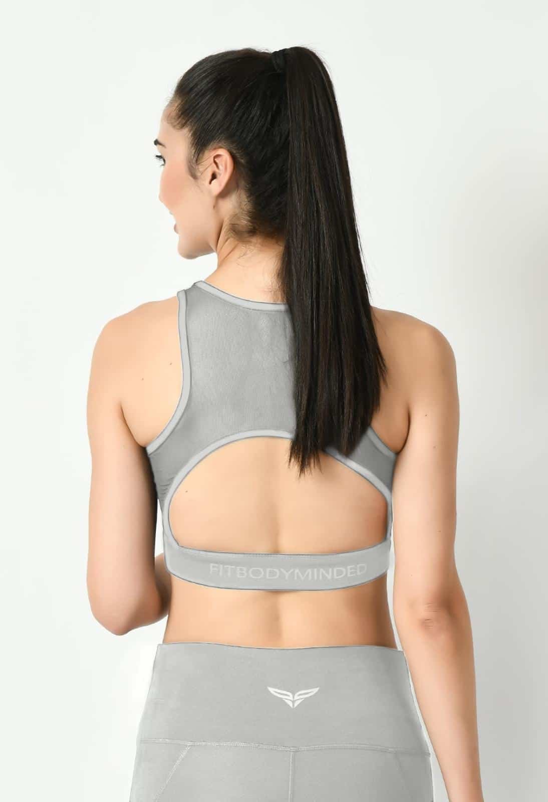 U Shape Grey Sports Bra