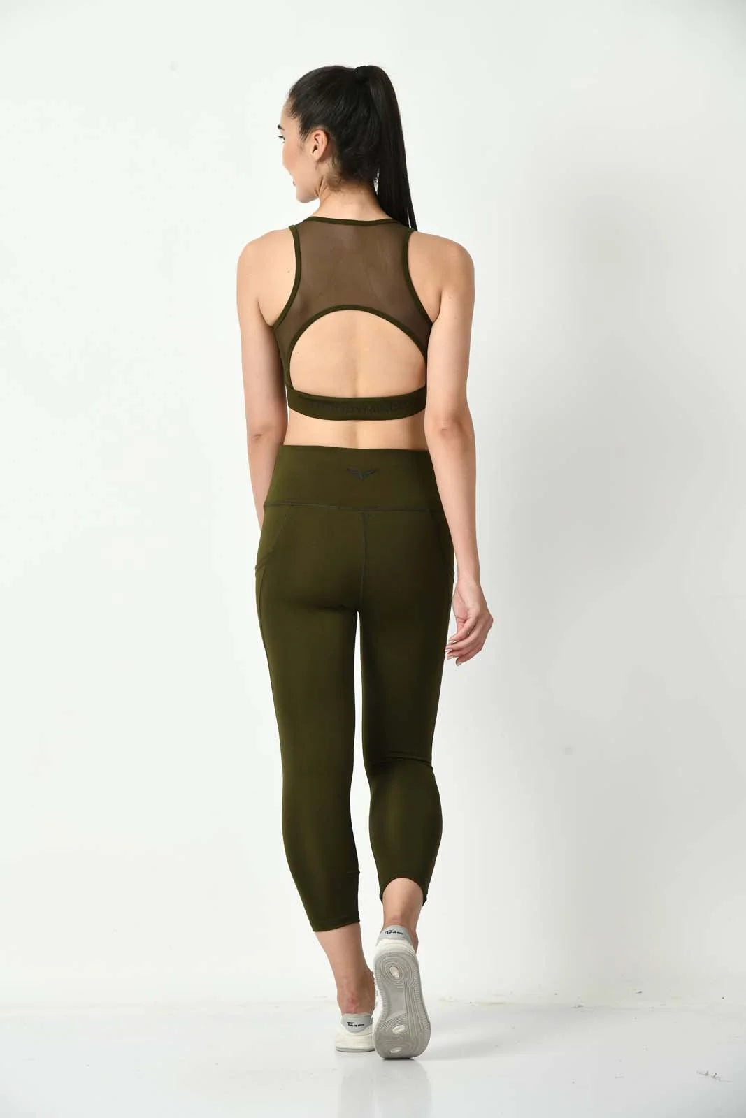 U Shaped Sports Bra Olive Green (5)