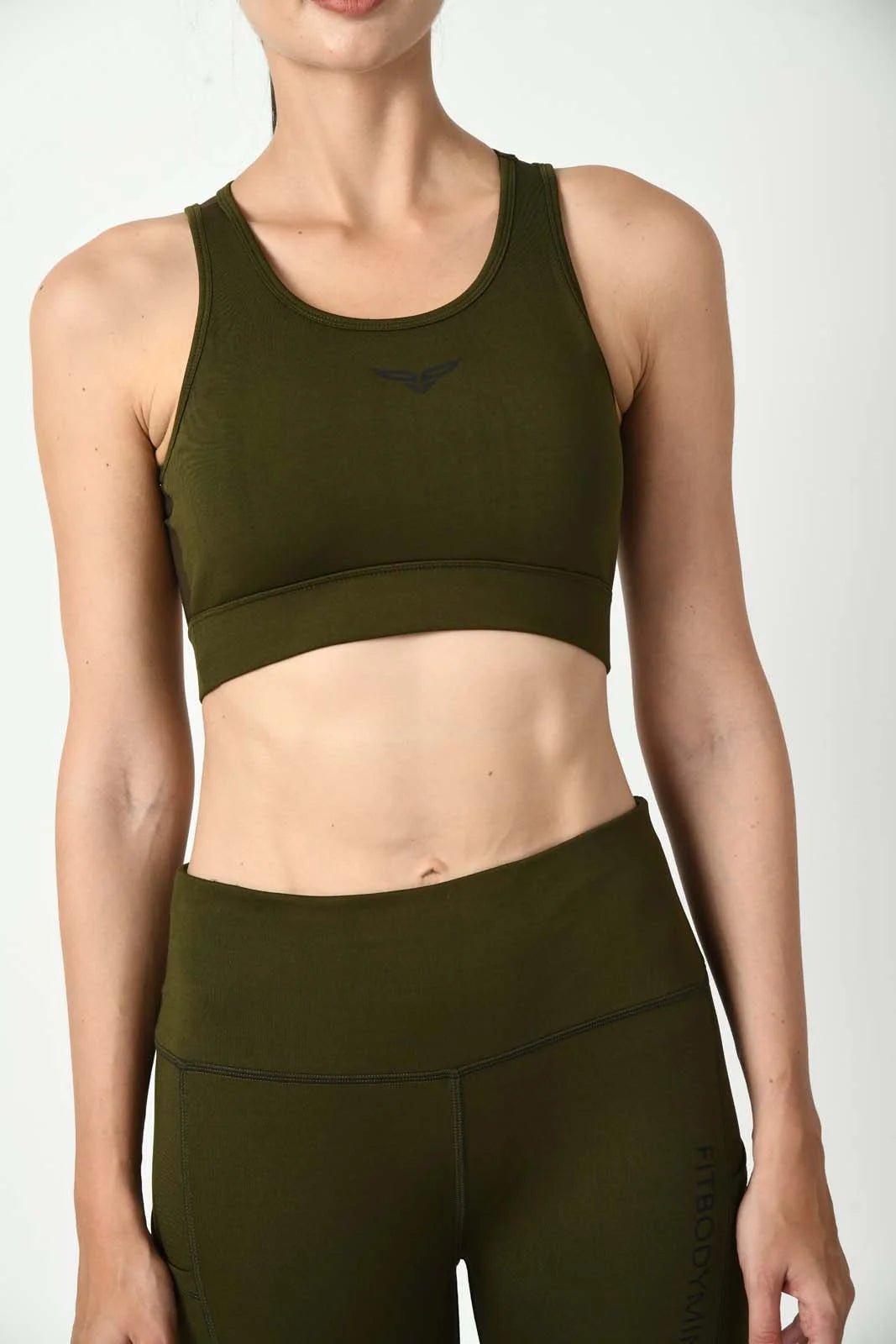 U Shaped Sports Bra Olive Green (6)