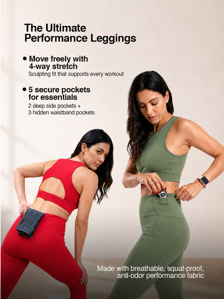 VelocityForm™ Performance Leggings -Fire Red