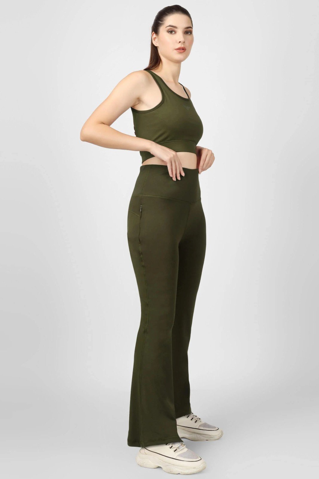 Your Flair Yoga Olive Green Pants (2)